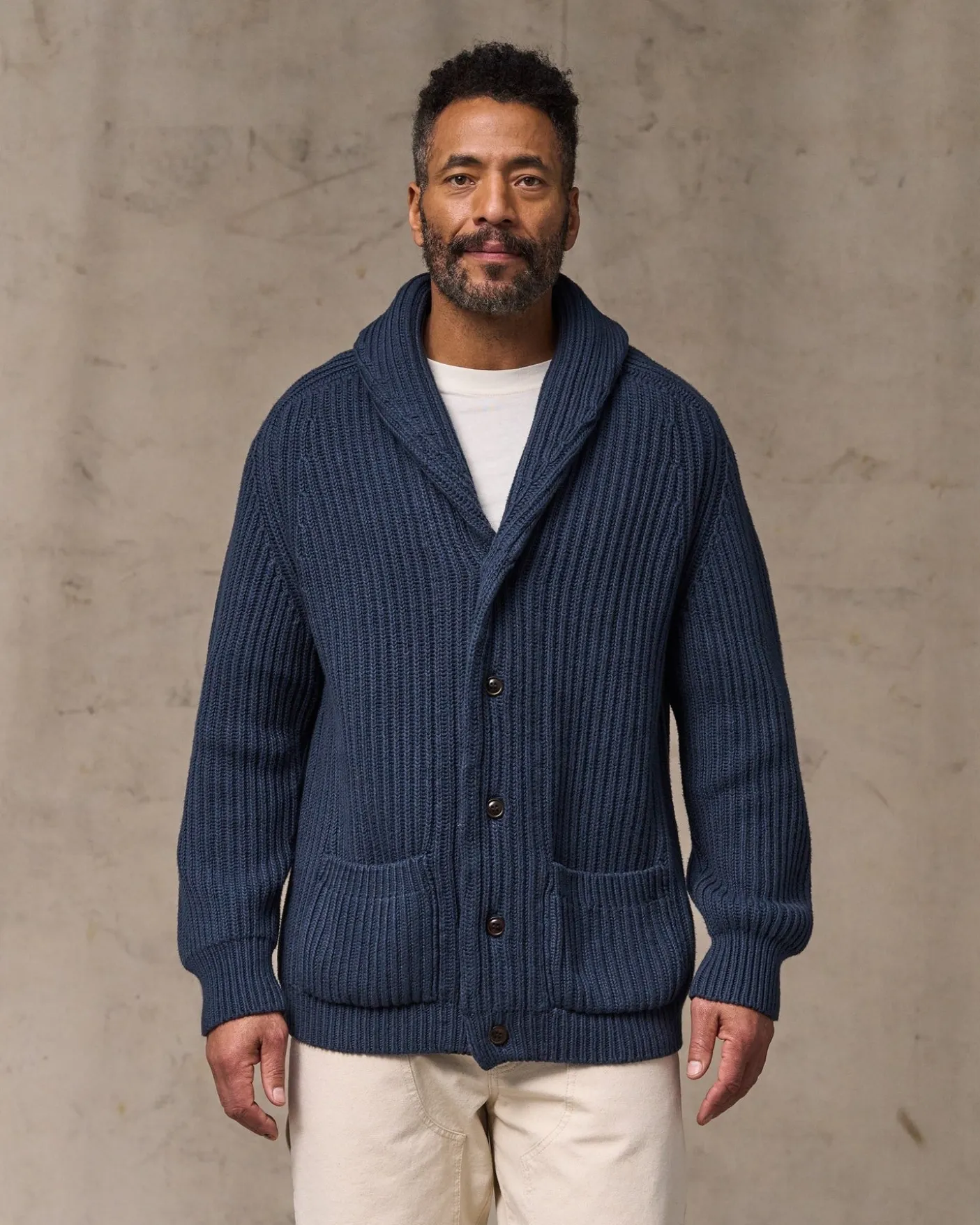 Fisherman Rib Cotton Cardigan