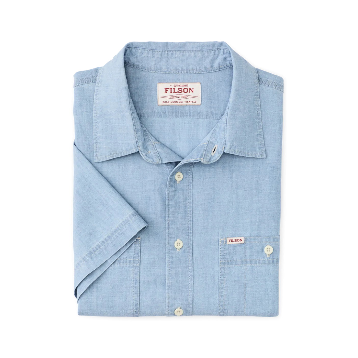 Short Sleeve Chambray Shirt