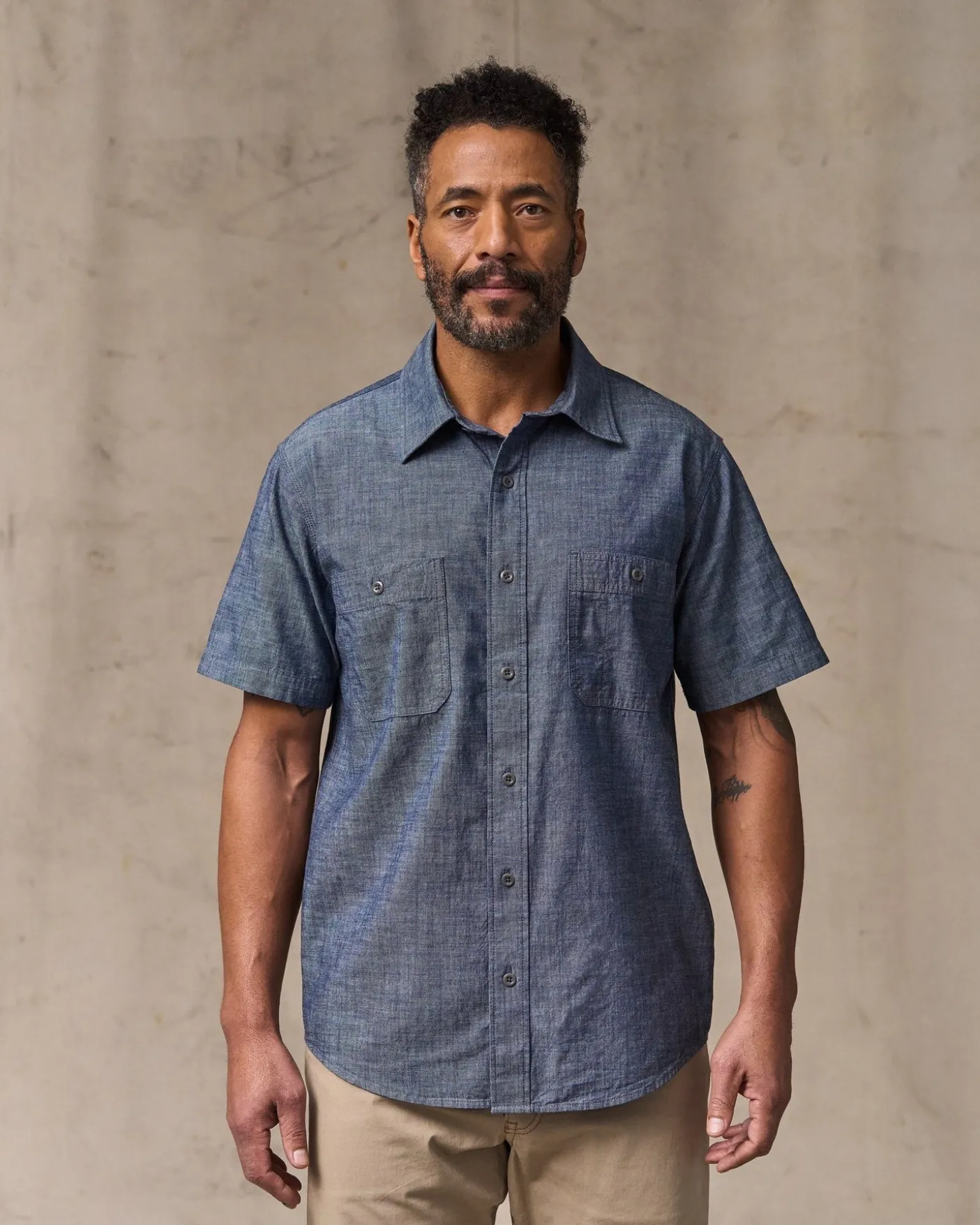 Short Sleeve Chambray Shirt