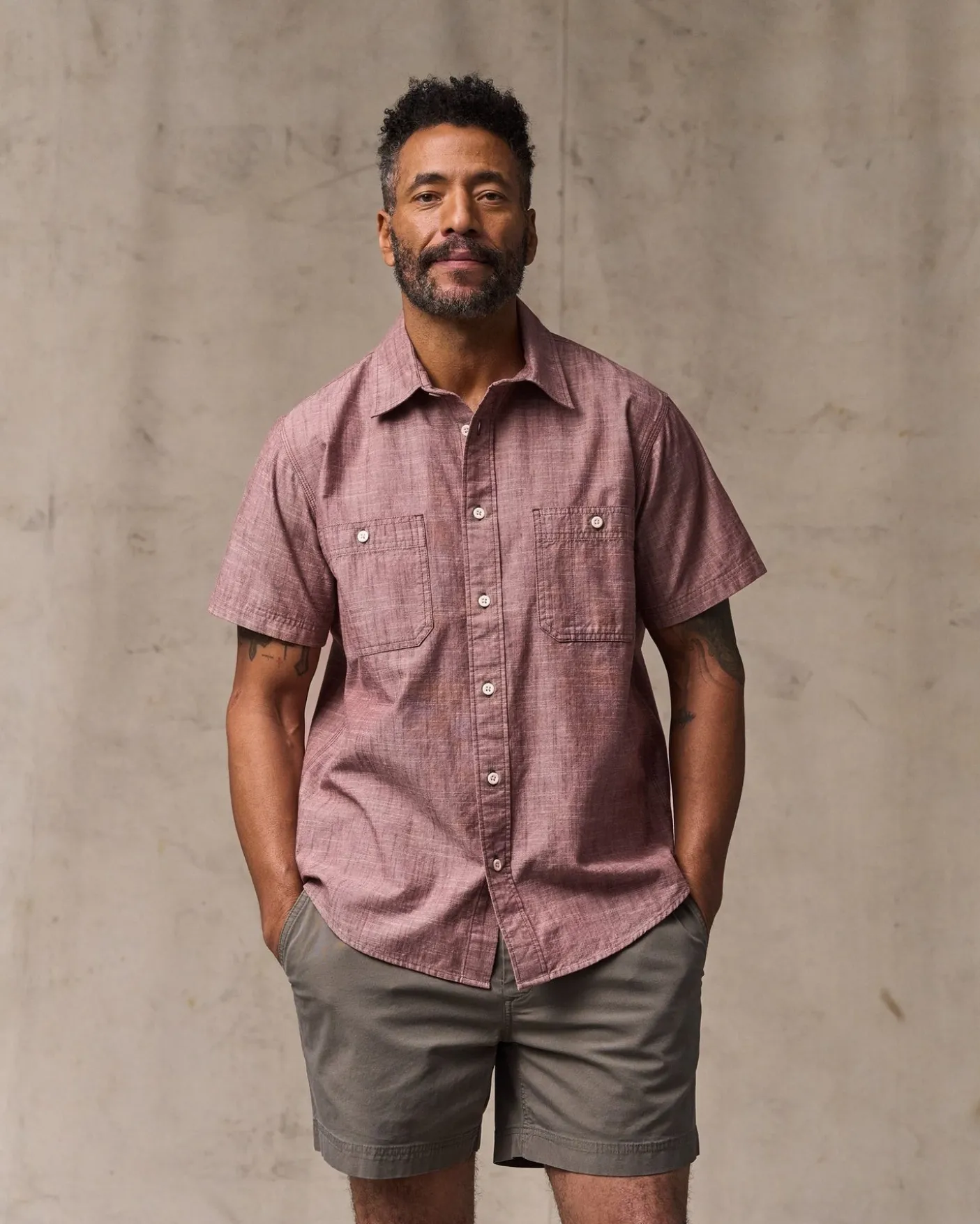 Short Sleeve Chambray Shirt