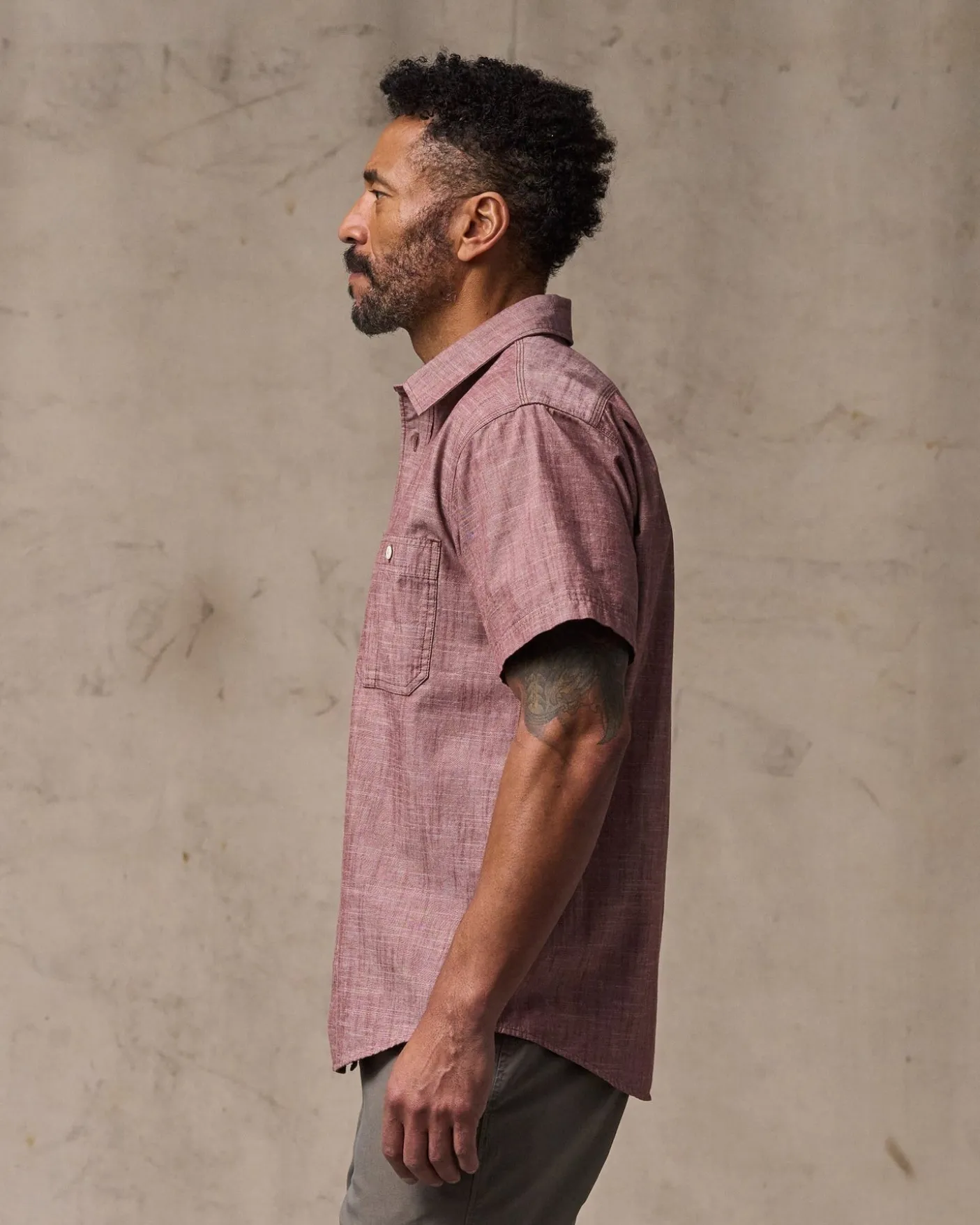 Short Sleeve Chambray Shirt