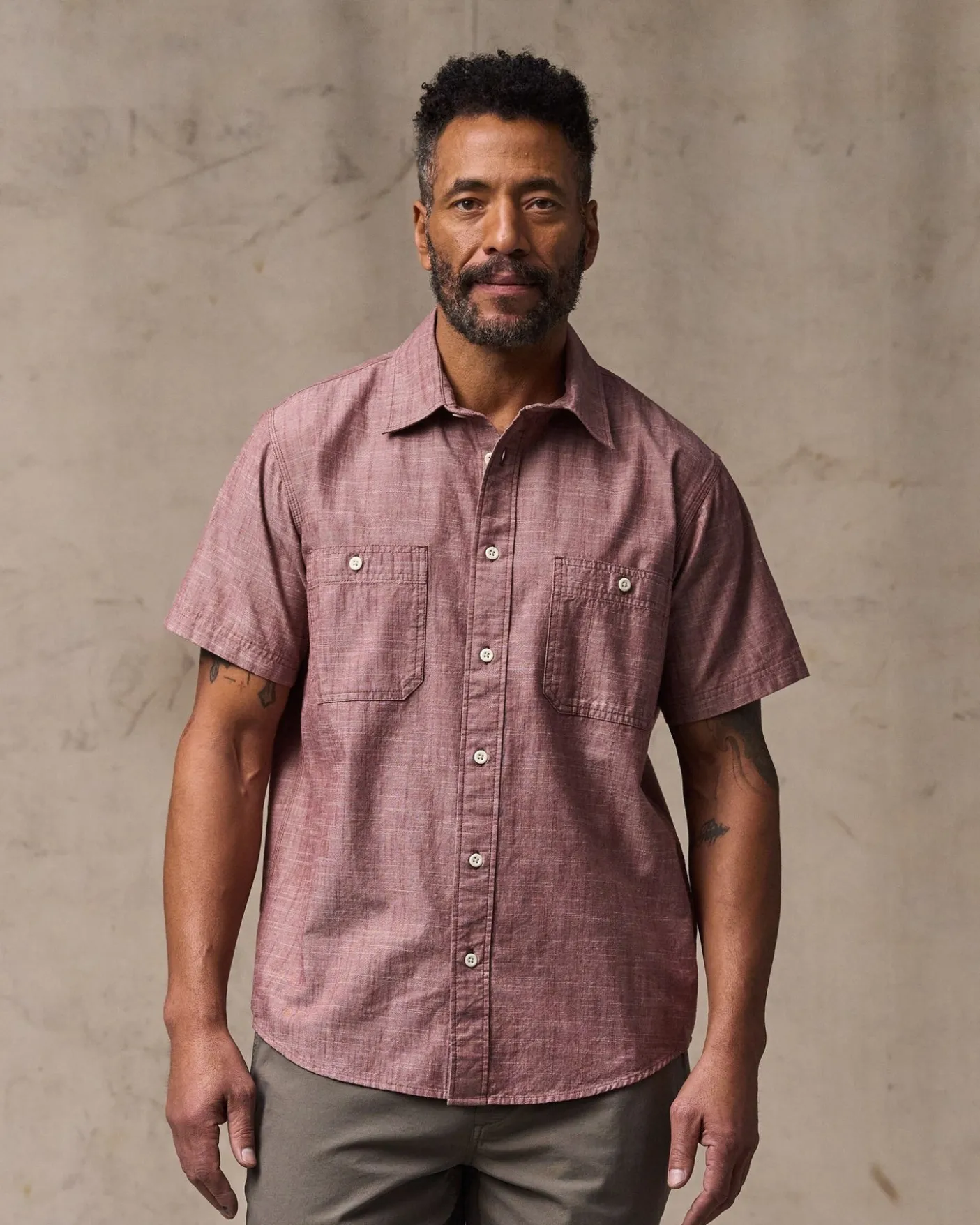 Short Sleeve Chambray Shirt