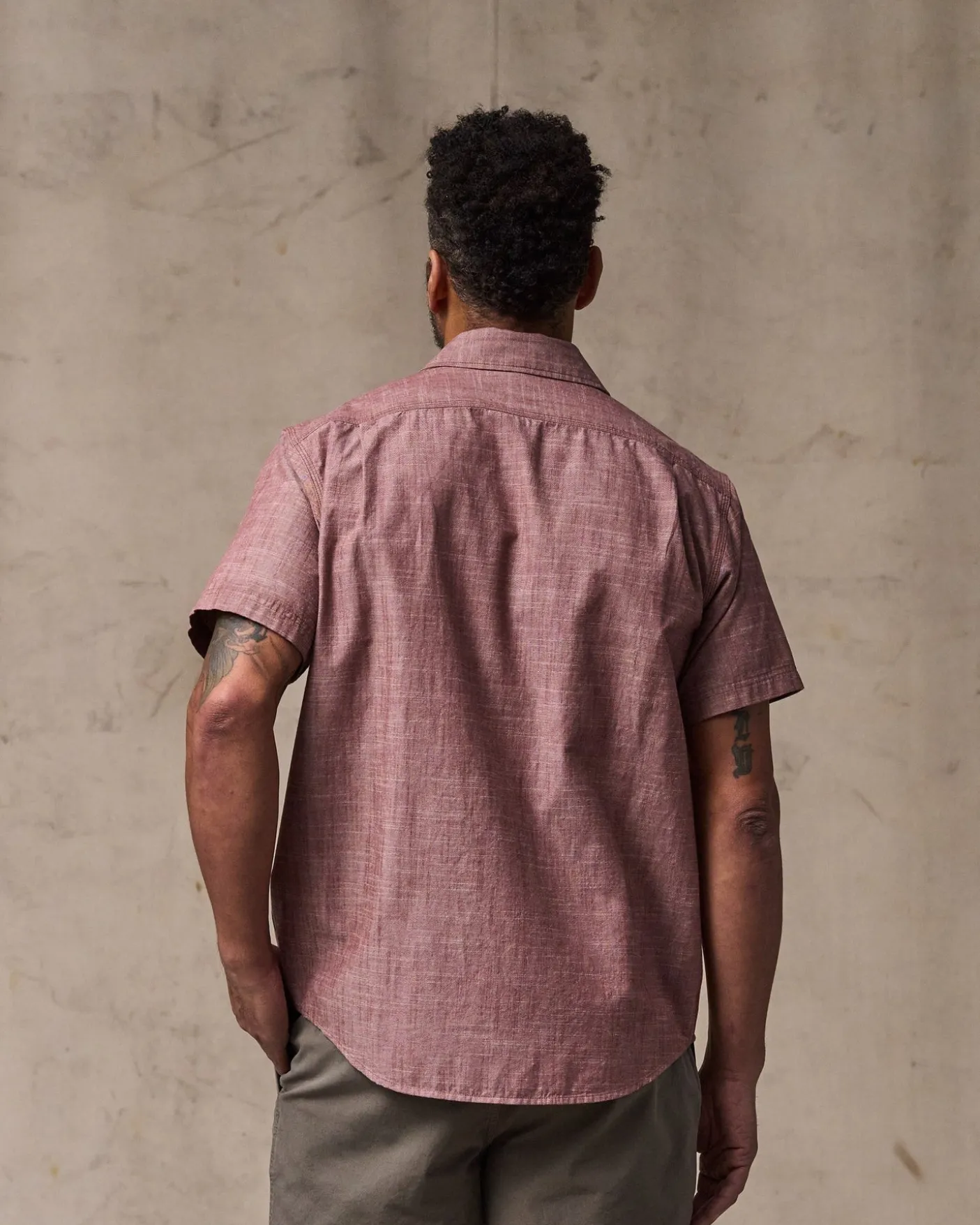 Short Sleeve Chambray Shirt
