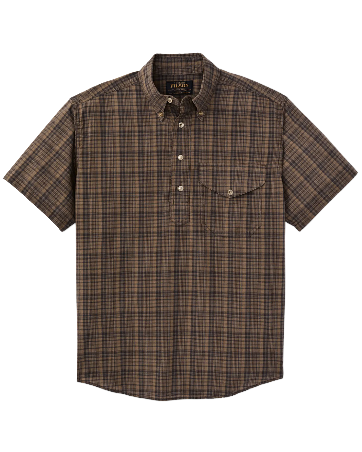Short Sleeve Madras Popover Shirt