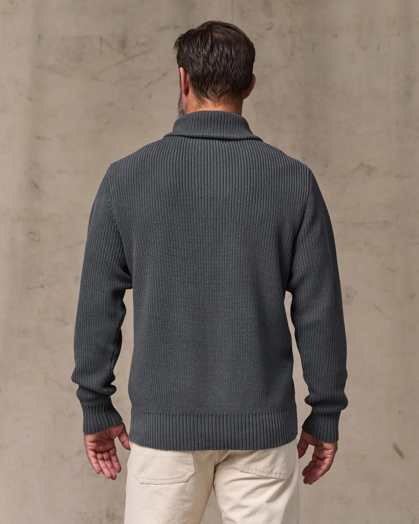 Vintage Cotton Shawl Neck Sweater
