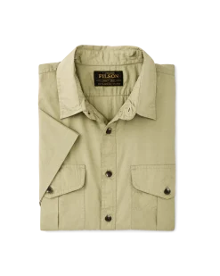 Washed Short Sleeve Feather Cloth Shirt