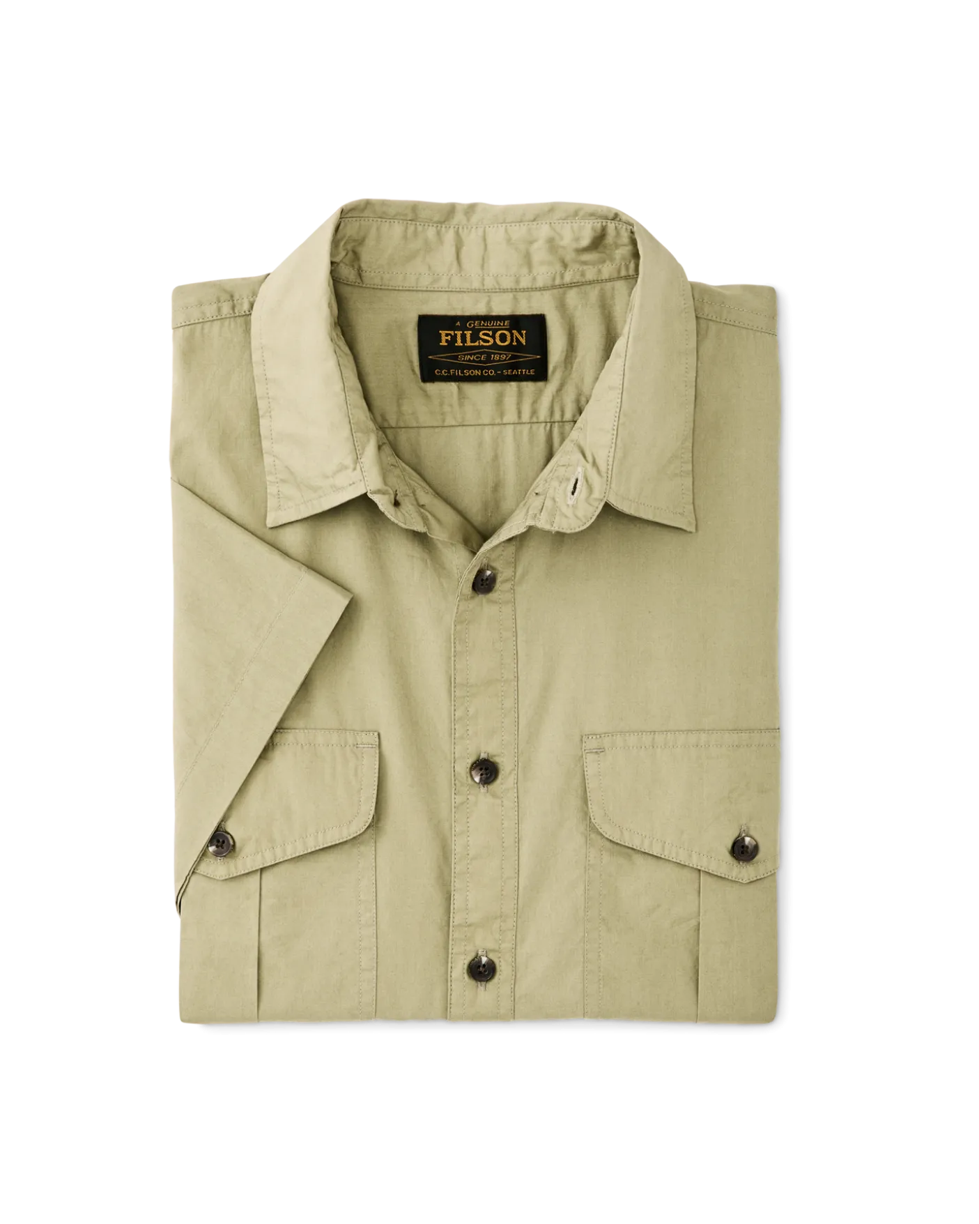 Washed Short Sleeve Feather Cloth Shirt