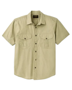 Washed Short Sleeve Feather Cloth Shirt
