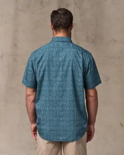 Washed Short Sleeve Feather Cloth Shirt