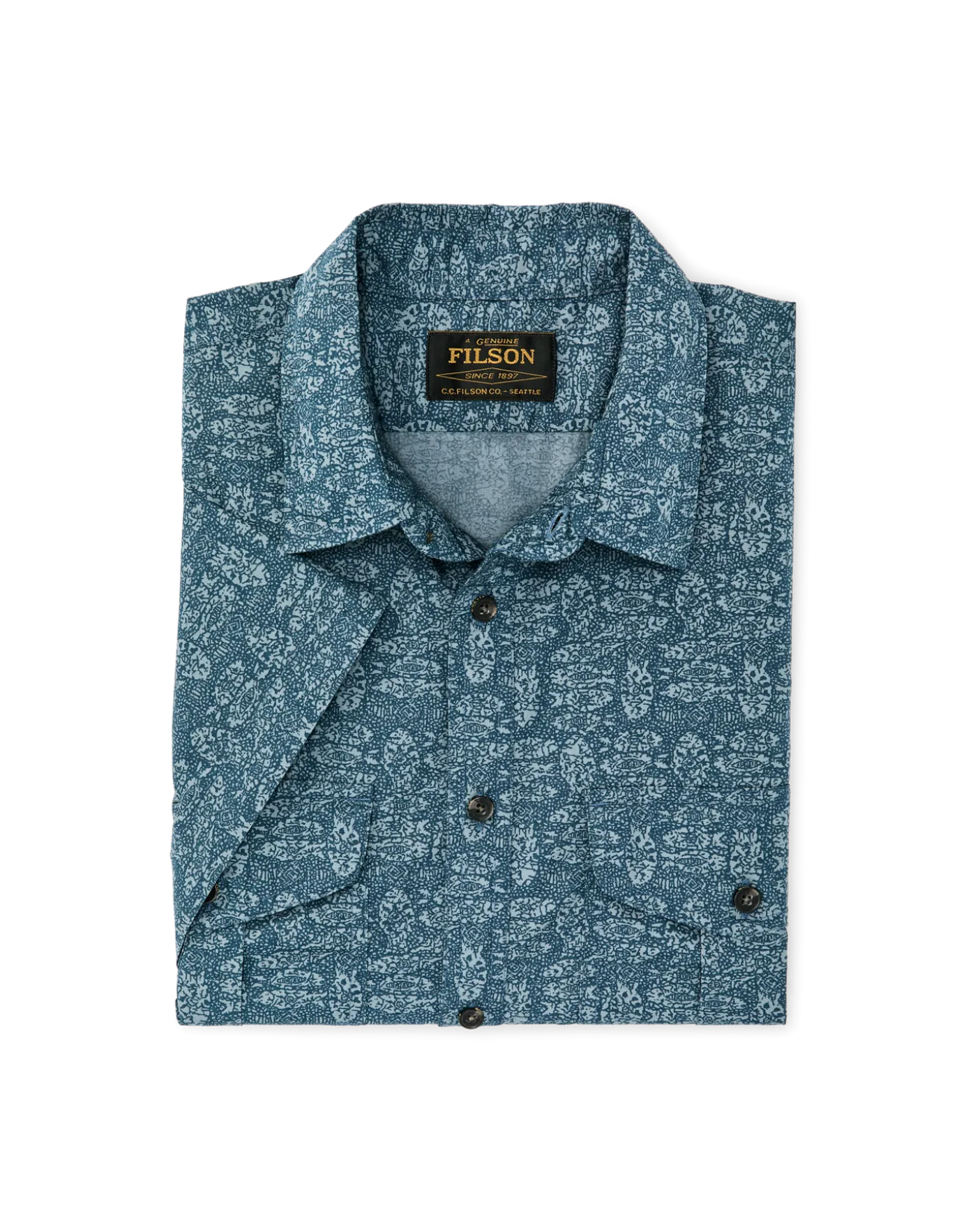 Washed Short Sleeve Feather Cloth Shirt