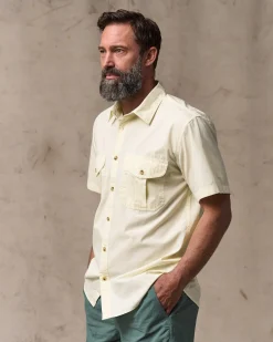Washed Short Sleeve Feather Cloth Shirt