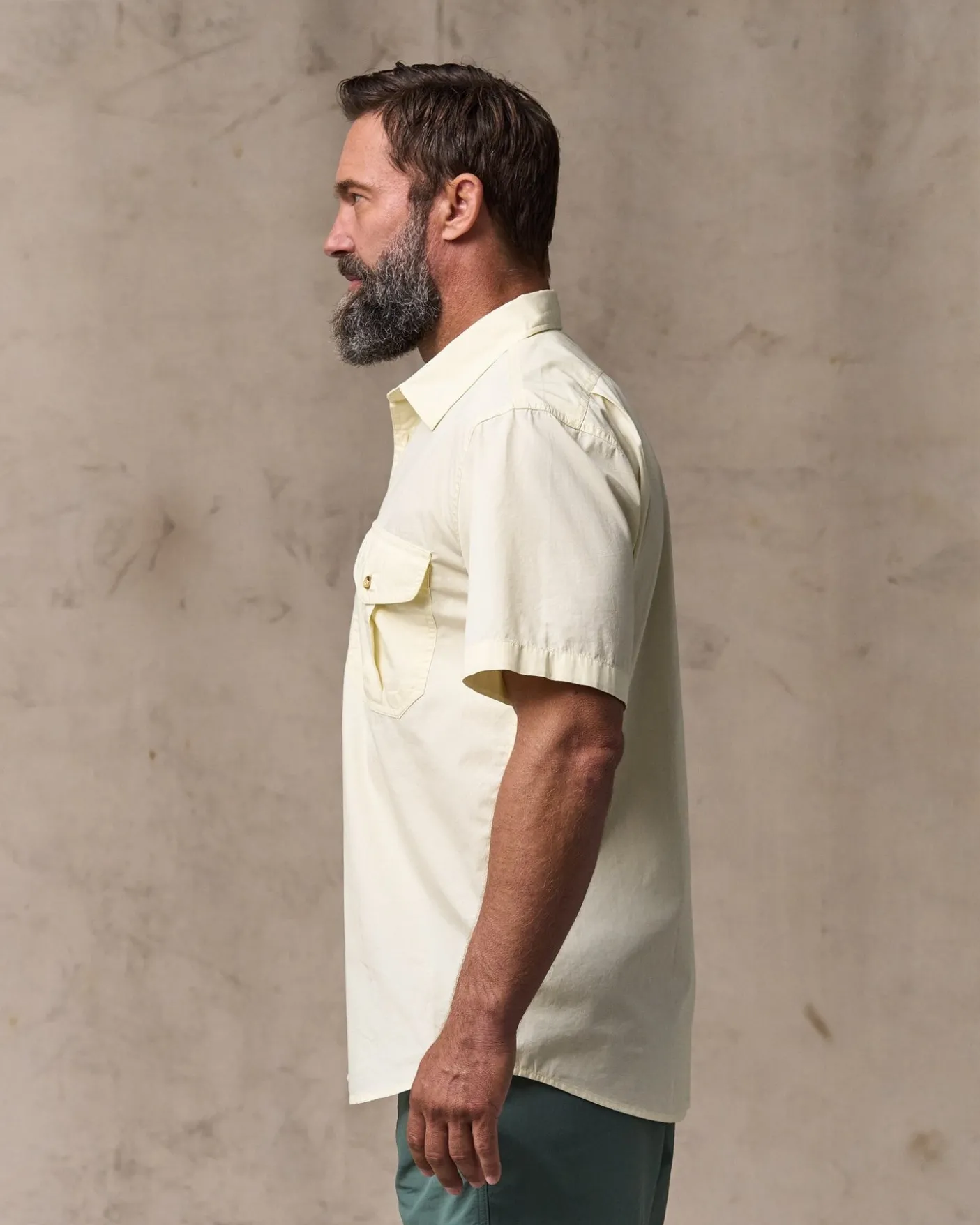 Washed Short Sleeve Feather Cloth Shirt