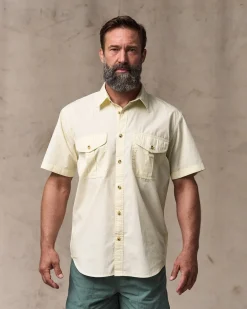 Washed Short Sleeve Feather Cloth Shirt
