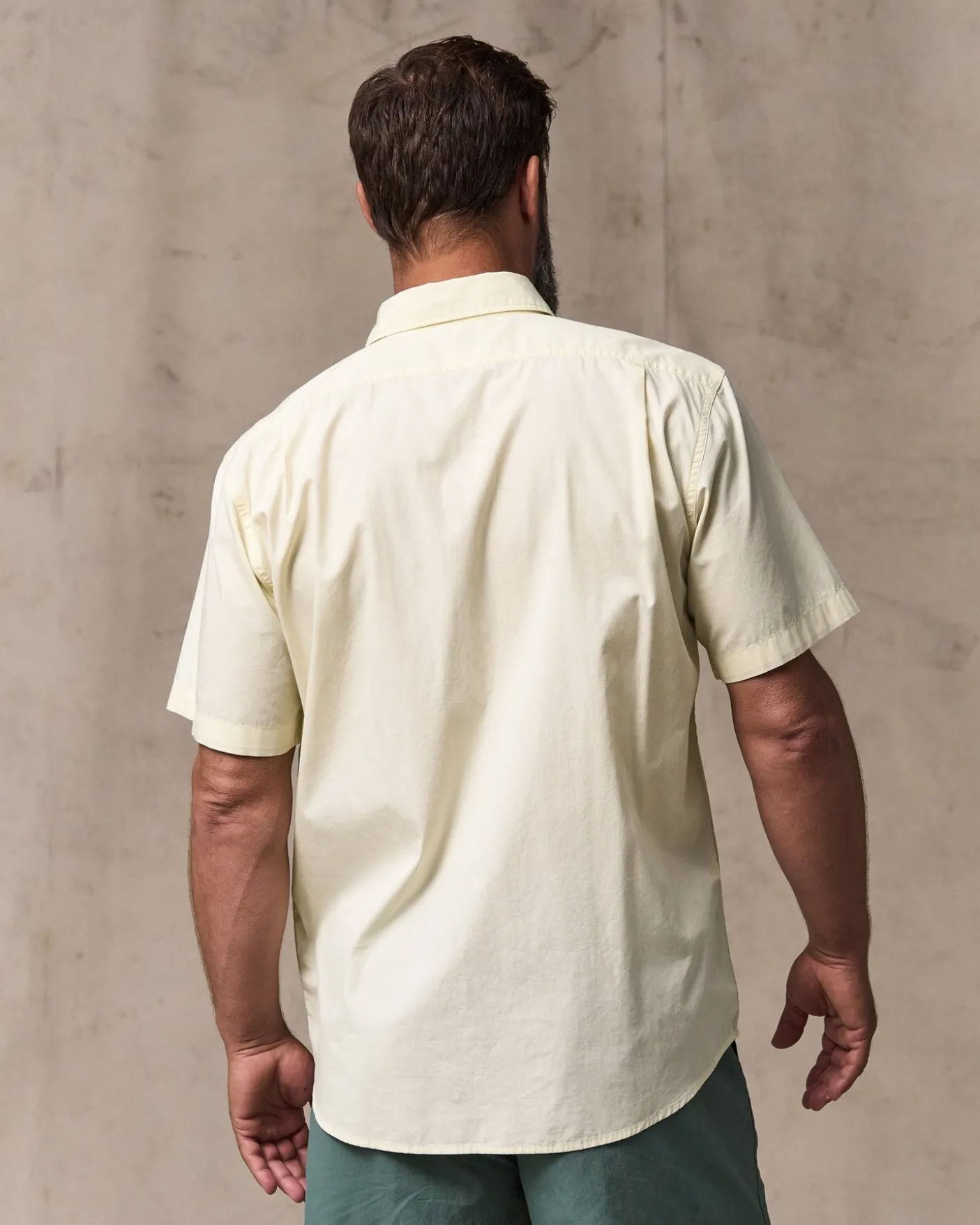 Washed Short Sleeve Feather Cloth Shirt