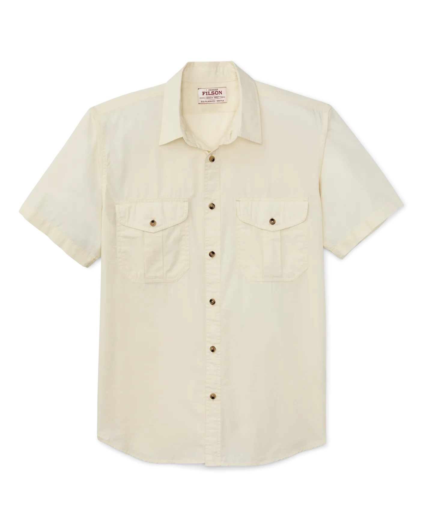 Washed Short Sleeve Feather Cloth Shirt