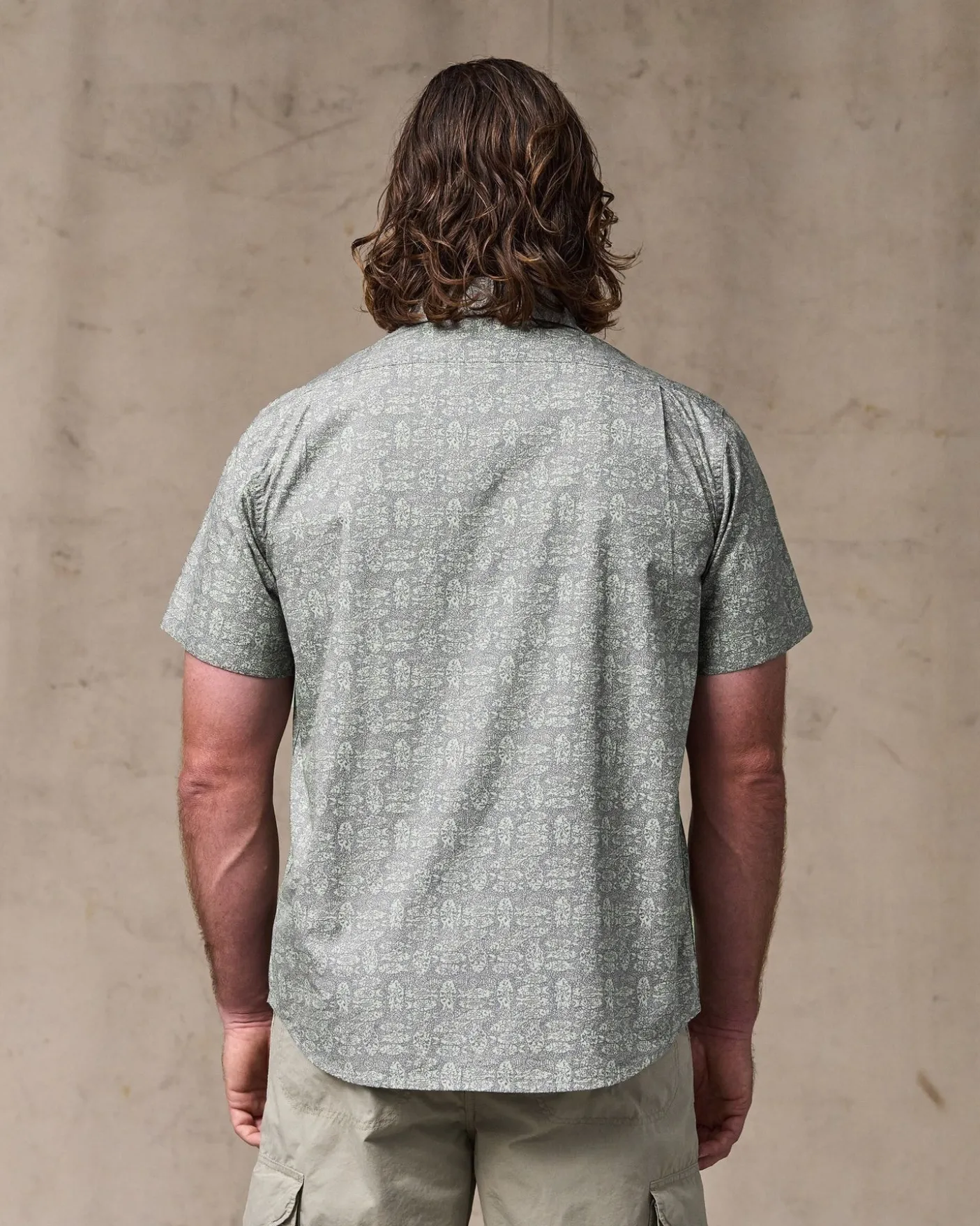 Washed Short Sleeve Feather Cloth Shirt