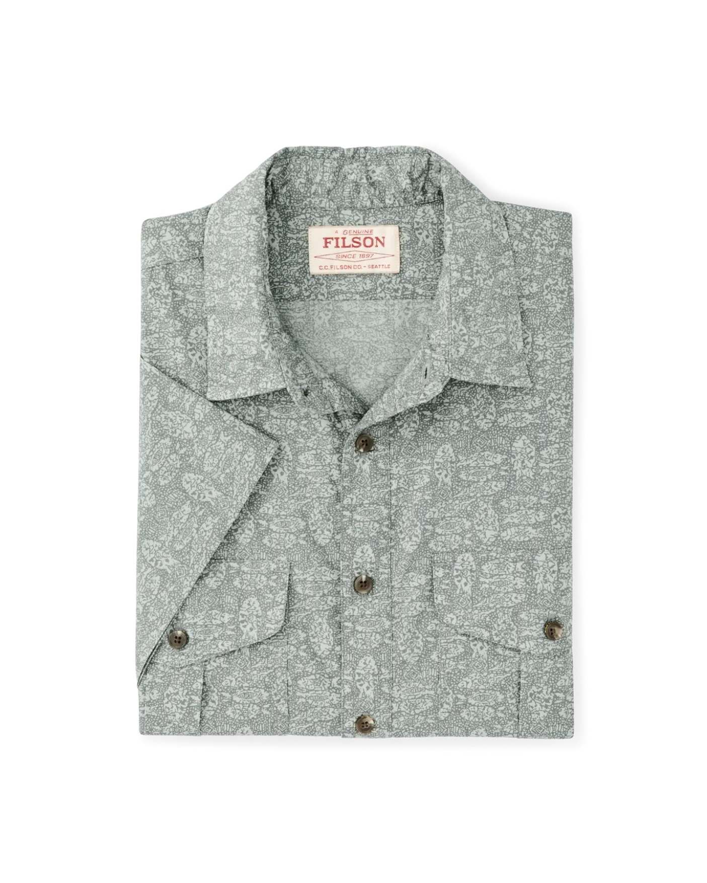 Washed Short Sleeve Feather Cloth Shirt