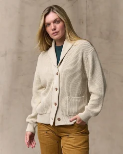 Women's Cotton Shawl Neck Cardigan