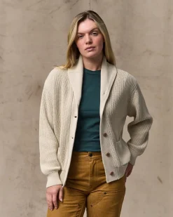 Women's Cotton Shawl Neck Cardigan