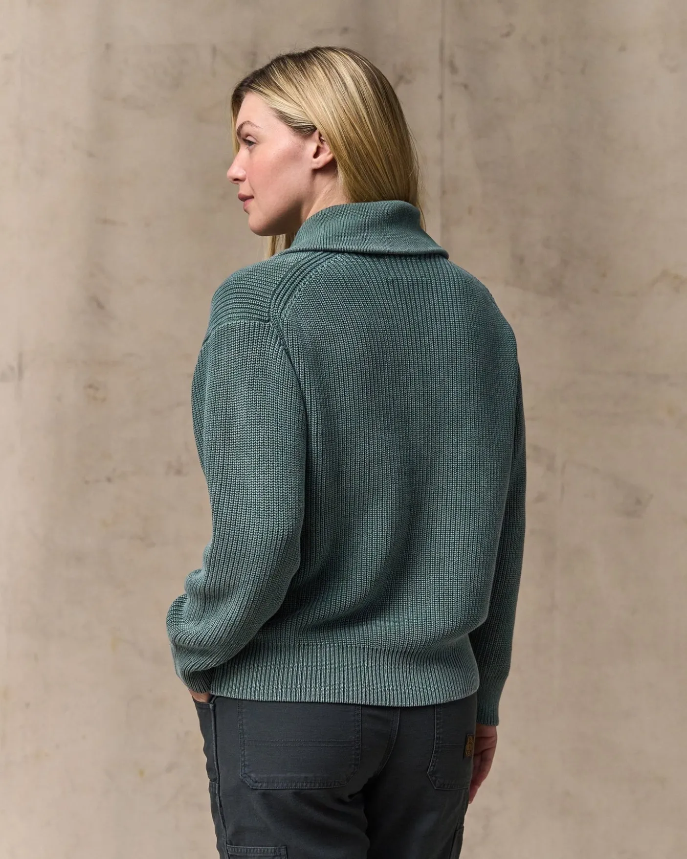 Women's Cotton Shawl Neck Cardigan