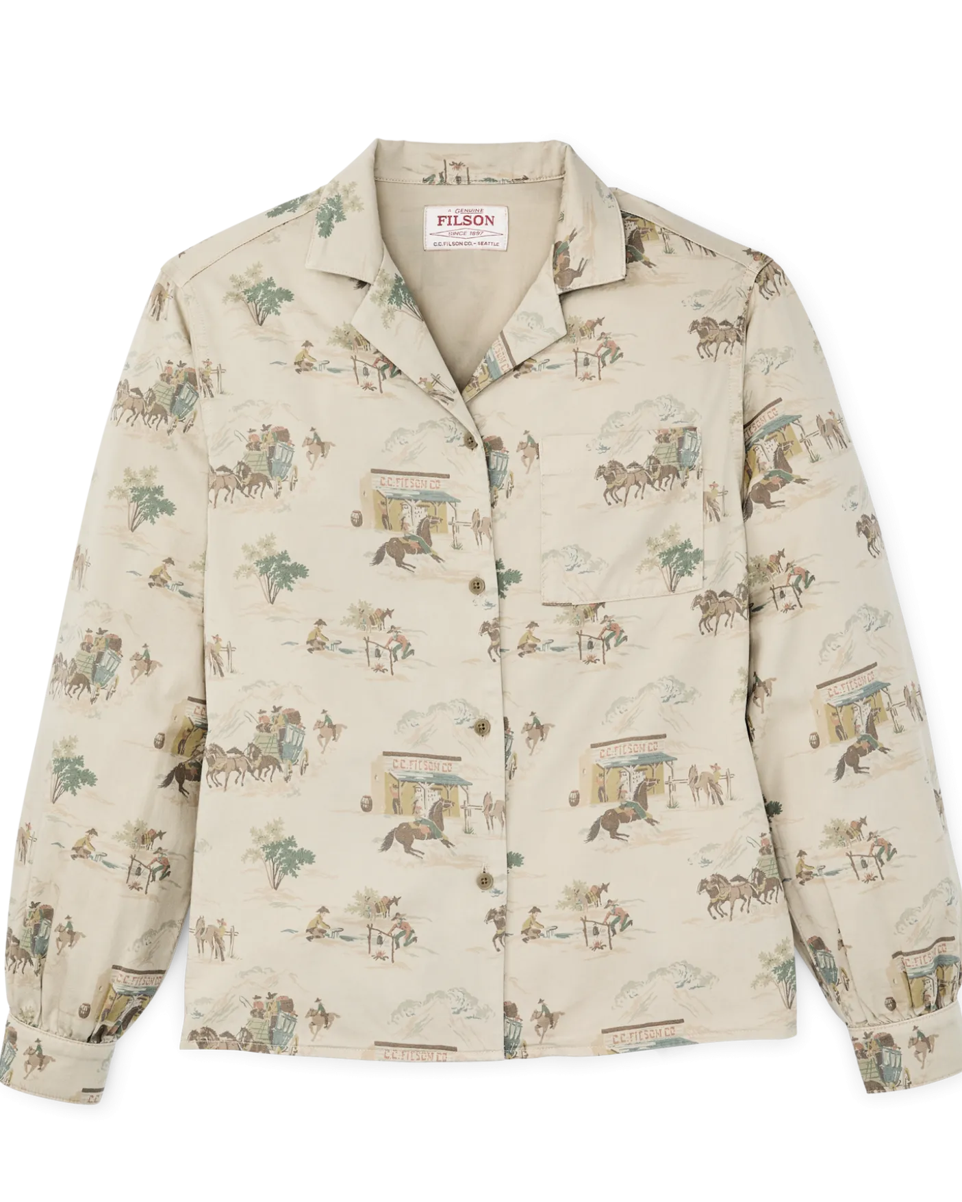 Women's Long Sleeve Twill Camp Shirt