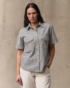 Women's Short Sleeve Chambray Western Shirt